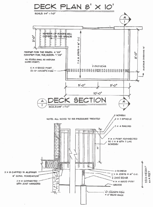 Technical Drawing of a Deck Plan