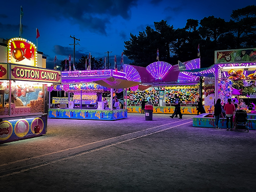Colourful Fair booth at night